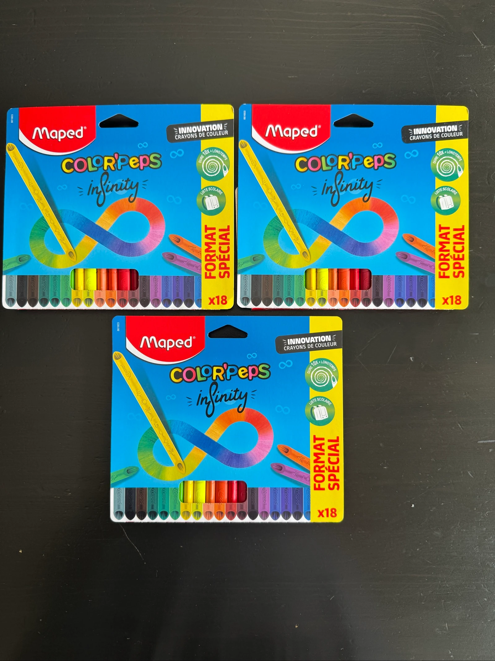 3 packs crayons de couleur maped